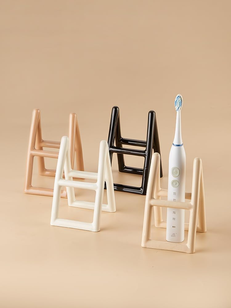 Handmade Ceramic Holder Stand for Toothbrushes, Makeup Brushes, and Pens - Minimalist Design for Bathroom Vanity and Countertops Decor (Black) - Image 7
