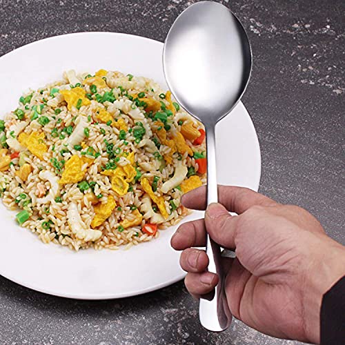 AOOSY Set di cucchiai da servizio, 6 pezzi Cucchiai in acciaio inossidabile Cucchiai da pranzo Banchetti a buffet Posate Cucina Ristorante Nozioni di base Utensili da cucina Cucchiaio d'argento