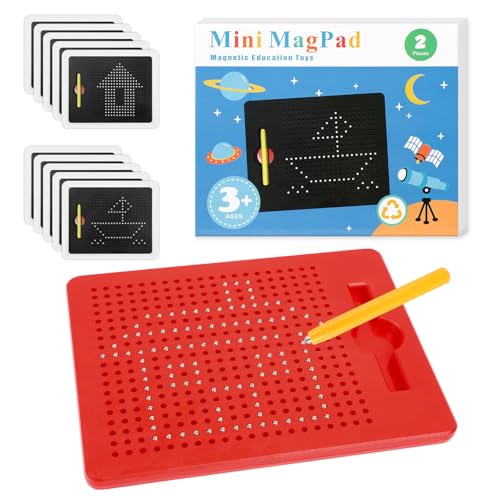 SULOLI Magnetische Zeichentafel Zaubertafel Pädagogisches Zeichentablett Magnet Spiel mit Kugeln und magnetischem Stift für Kinder Schul Familie
