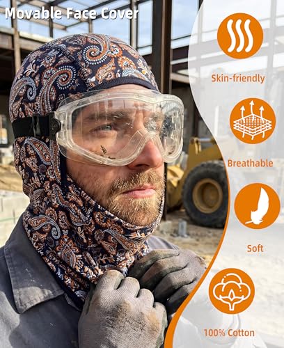 Image of BOCOMAL FR Face Mask Flame Resistant Balaclava 5.5oz Lightweight Arc Rated Helmet Liner Covering Hood for Welding