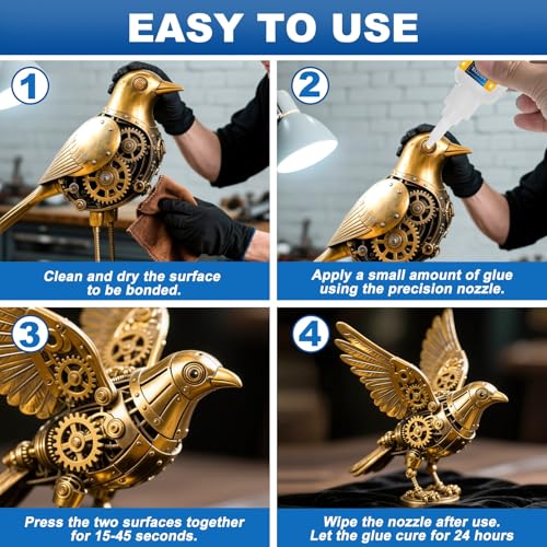 image for Meuvcol Metal Glue 100g - Heavy Duty Super Glue for Metal, Aluminum, S