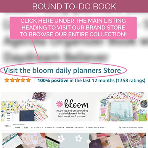 Bloom Daily Planners Bound To Do List Book - Undated Daily Planning System Tear Off Calendar Pages With Newly Enhanced Cover - 6" X 8.25" - Floral Dots V2 #TOP4