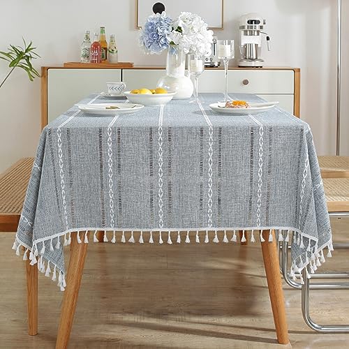 Nappe rectangulaire à rayures pour table de salle à manger 139x218 cm - 2
