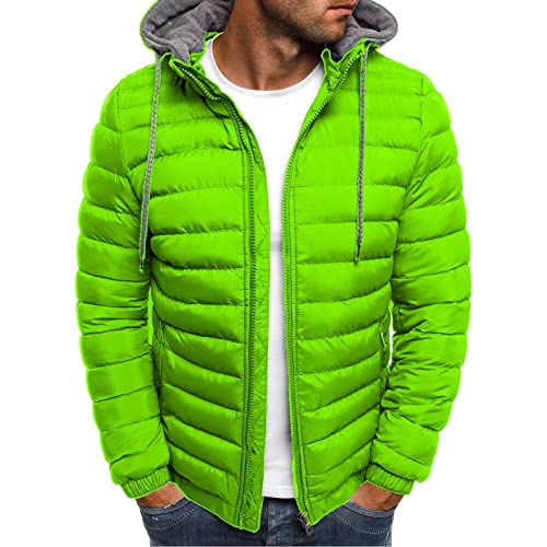 Muscularfit Men's Winter Puffer Jackets Lightweight Packable Quilted Jacket Full Zip Hooded Coat Thicken Insulated Jackets