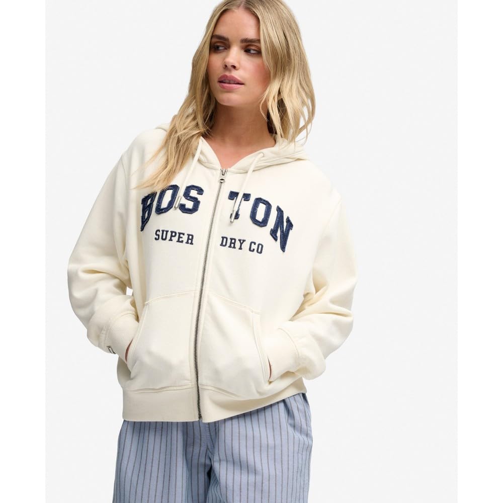 Superdry Athletic Essentials Relaxed Crop Full Zip Sweatshirt XS