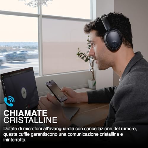 JLab JBuds LUX ANC Casque Bluetooth sans Fil Anti Bruit Pliable - Casque Réduction de Bruit Active Supra Auriculaire Audio avec Micro pour Musique et Télétravail, 70+ Heures d'Autonomie, Graphite - Immagine 2