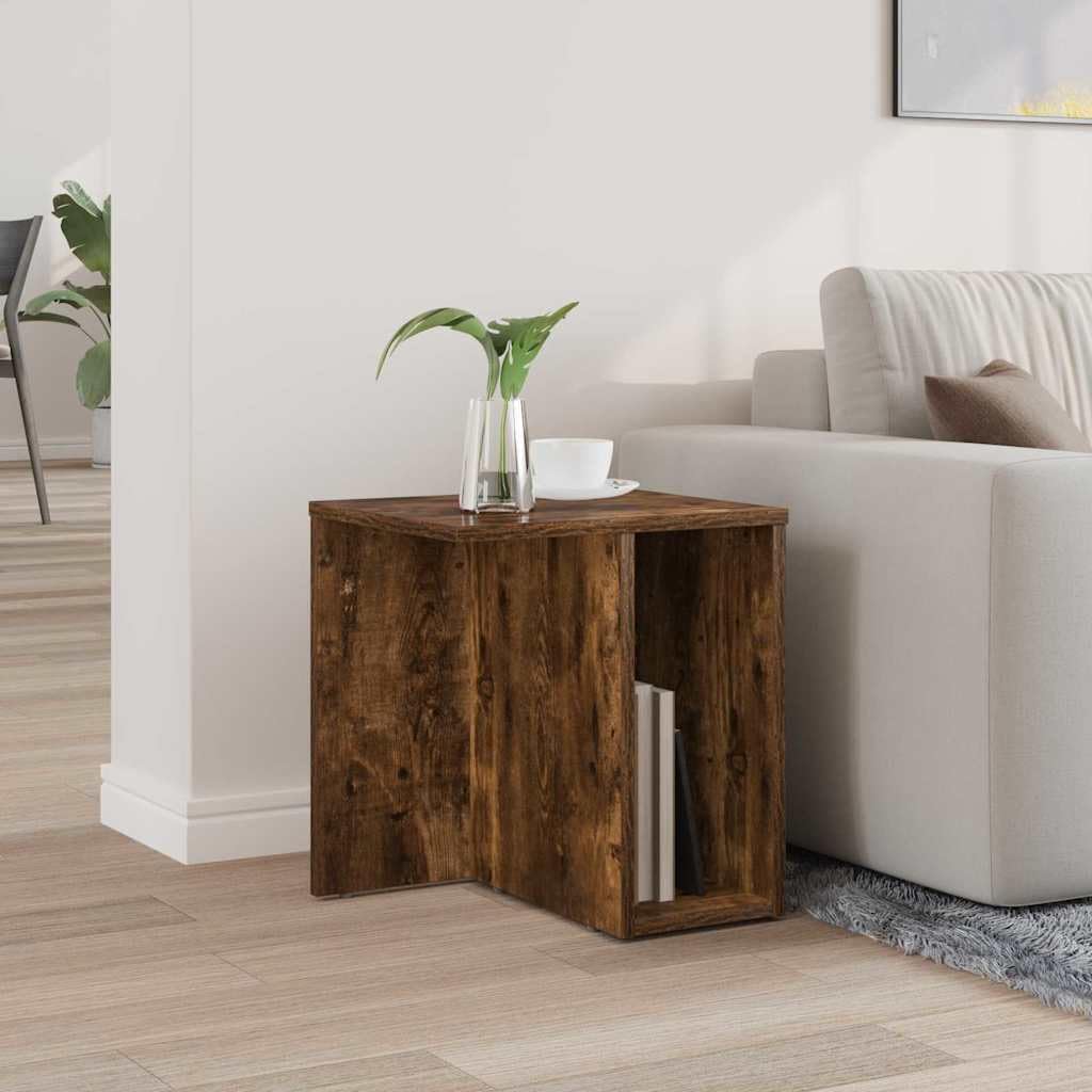 Beistelltisch Geräucherte Eiche 37 x 32 x 40 cm moderner Nachttisch aus Holzwerkstoff Kleiner Couchtisch mit Ablagefach für Wohnzimmer und Schlafzimmer Schlichtes Design