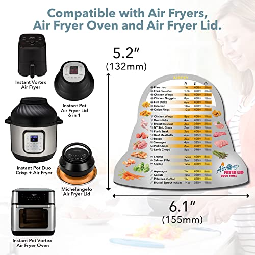 image for Everacc Air Fryer Magnetic Cheat Sheet, Instapot Air Fryer Accessories