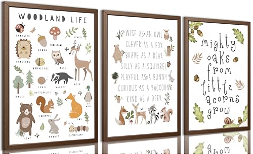 Positive Affirmations Animal Wall Art Nursery Animal Alphabet Classroom Painting Wall Decor Educational Poster Prints Kids Playroom Picture Prints Canvas Artwork for Boy Girl Room 12x16 Inch