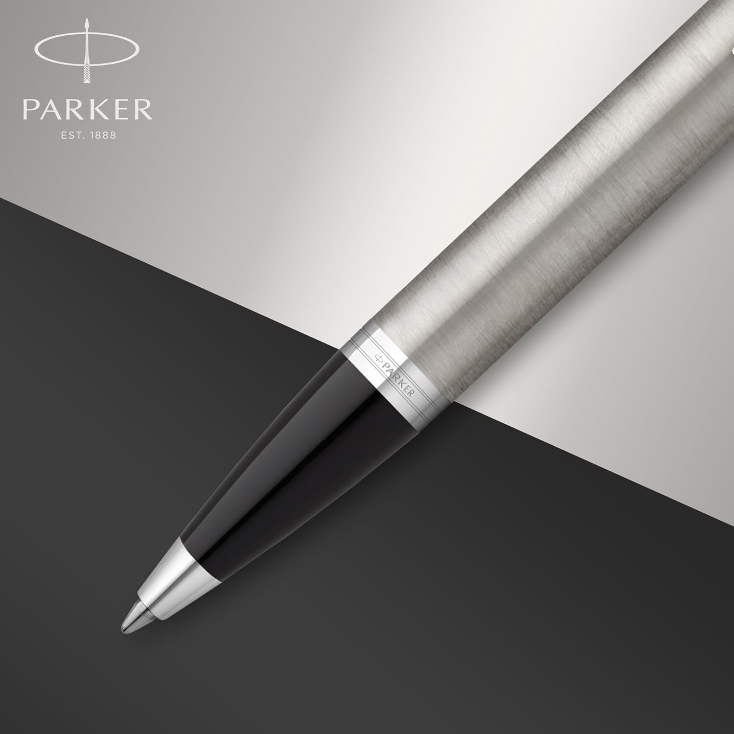 regalo grabado Bolígrafo Parker IM Personalizado de Metal Color Negro | Bolígrafo Parker IM Negro, Grabado láser de 2 líneas, Cuerpo de metal, Mecanismo retráctil, Caja y sobre opcional
