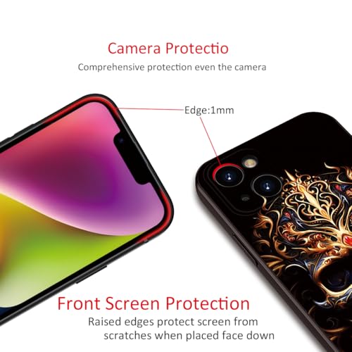 Printed with Skull for iPhone 15 case, Silicone Soft Shockproof Case Featuring a Reaper Skeleton Print with - for a Distinctive Edge (A2-Skull-Death God Skeleton)