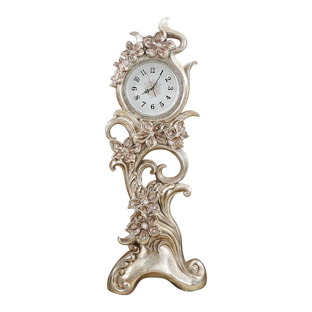 WANGHAI-666 Grandfather Clocks Floor Clock American-Style Living Room Mute Creative Orchid Big Villa Decoration Hall Standing