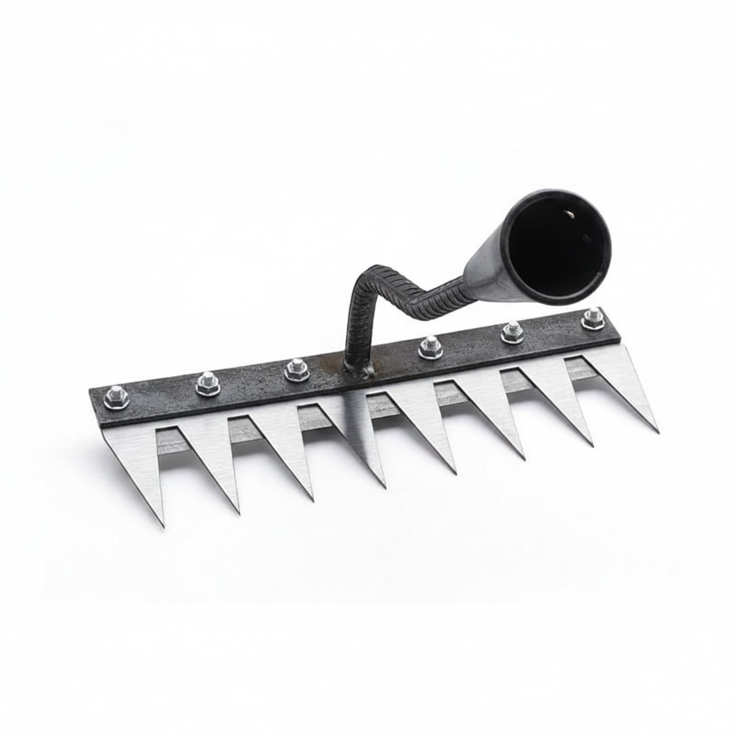 SOHNVWTGD Garden Hoe and Rake Set, Manganese Steel Hand Cultivator for Weeding and Soil Loosening, Wood Handle Tool for Raised Beds