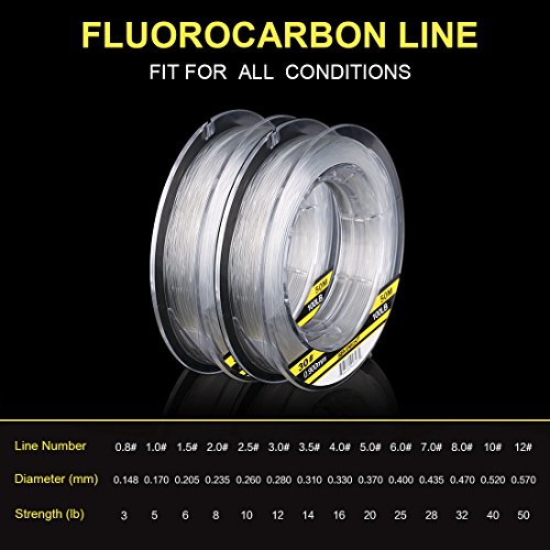 SeaKnight 100% Fluorocarbon Fishing Line 100m/110yds Invisible Fluorocarbon Leader Line