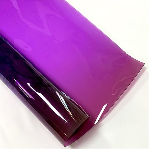Miniatura 4 de Rollo de cuero sintético de gelatina de PVC morado de 12 x 53 pulgadas de grosor, 0.047 in, impermeable, de vinilo degradado, para manualidades,