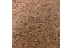 Tolex Amp Covering - Peanut Brown Western Floral PU Faux Leather Vinyl Fabric
