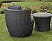 Garden Store Direct Rattan Wicker Bottle Shape Bistro Patio Set, Aluminium, Seat Pads & Back Cushions, 3 Colours To Choose From (Black) Garden Store Direct Rattan Wicker Bottle Shape Bistro Patio Set, Aluminium, Seat Pads & Back Cushions, 3 Colours To Choose From (Black)