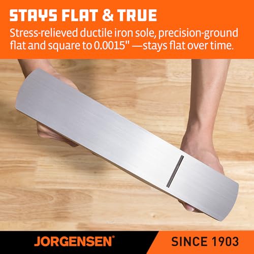 Image of JORGENSEN No.5 Wood Planer, Hand Planer for Woodworking, Jack Plane for Flattening, Smoothing - Professional Hand Plane with Ductile Iron Body, Adjustable Cutting Depth, Ergonomic Handle