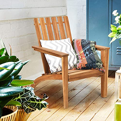 Happygrill 2 Pack Adirondack Chair Set Outdoor Acacia Wood Classic Adirondack Armchair Ergonomic Lounge Chair For Poolside Balcony Yard Patio Garden #TOP3