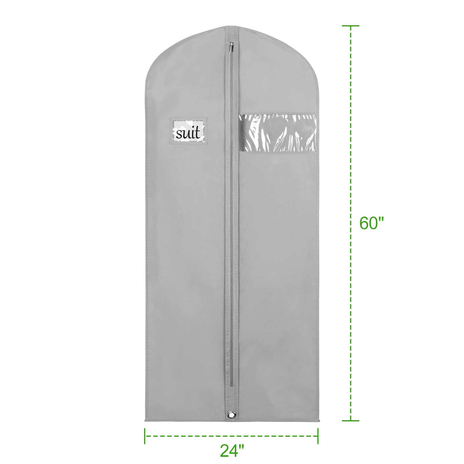 KEEGH Bolsas para colgar ropa de 60 pulgadas (juego de 6) bolsas de vestir para almacenamiento de trajes para armario con cremallera y agujero para los ojos para plegar para abrigos de traje,