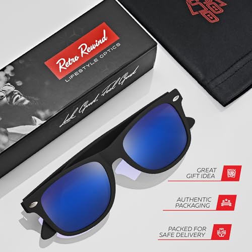 Image of Retro Rewind Polarized Sunglasses for Women Men - UV400 Classic Square Vintage Shades Trendy Unisex Sun Glasses