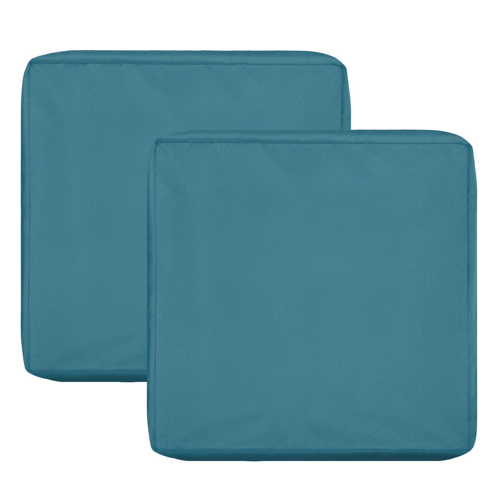 OutdoorLines Patio Seat Cushion Cover Replacement, Waterproof Cushion Cover for Outdoor Furniture, Anti-Slip Patio Chair Cushion Cover for Garden and Backyard (Set of 2, 24"x24"x4", Teal, Cover Only)