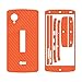 Sticker autocollant aspect carbone 3D skin pour LG Nexus 5 Orange