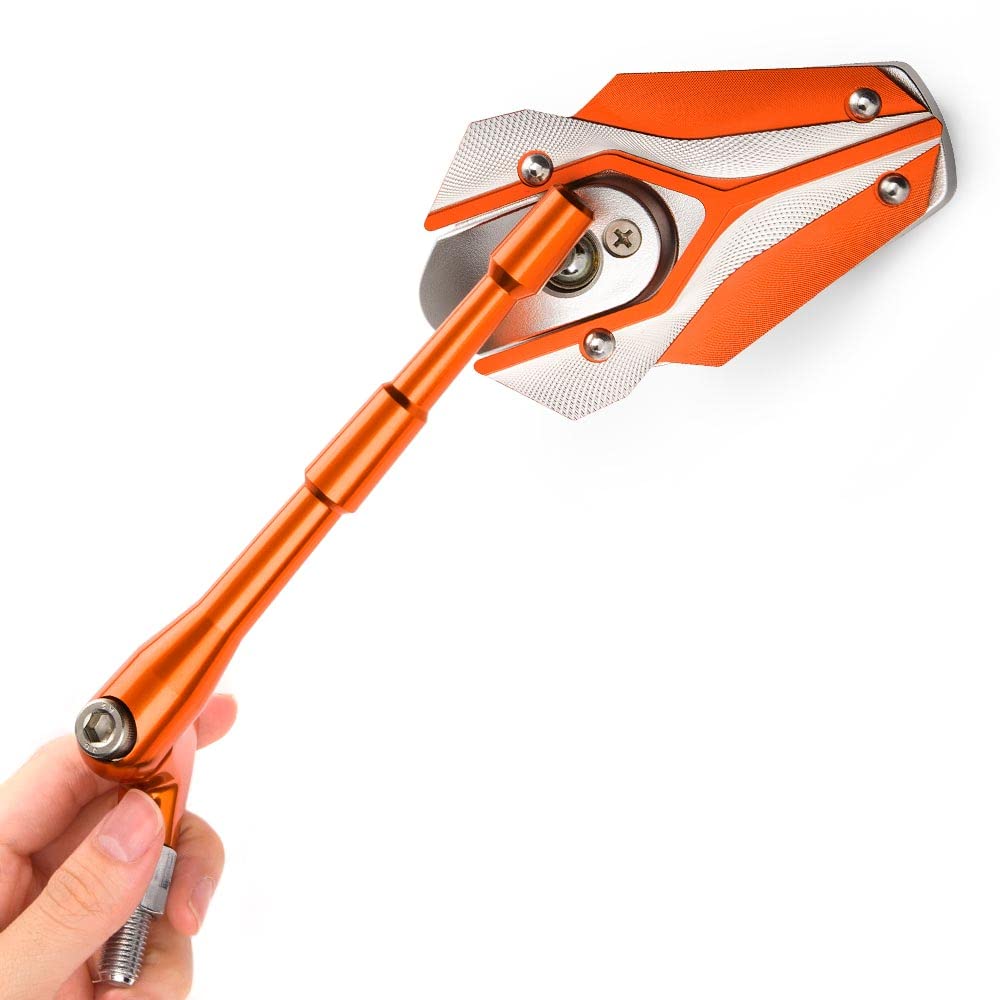 Amazon | KiWAV バイクミラー バイパー 銀色とオレンジ色 M10 1.25