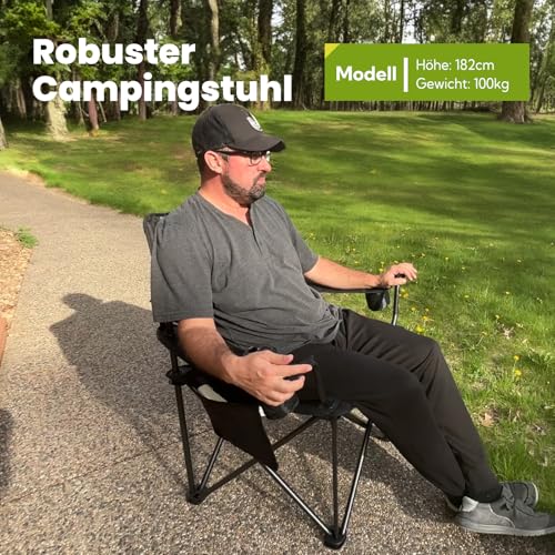 Homecall Campingstuhle Faltbar Bis 360 KG Ultragroß Caming Stuhl mit hoher Rückenlehne, Komplett Gepolstert, Robust und Zuverlässig klappstuhl Camping für Outdoor, Balkon, Garten, Angeln, XXL