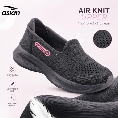 Image of ASIAN Style Walk-31 Women's Walking Shoes | Ultra-Lightweight Slip-On Shoes with Knit Mesh, Arch Support | Flexible Sole & All-Day Comfort for Daily Use