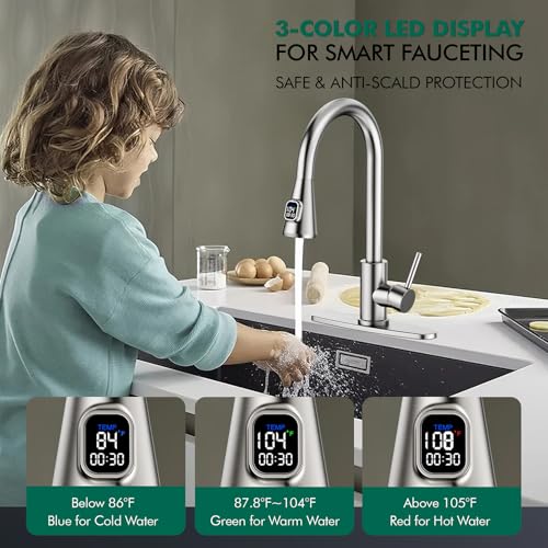 HOMELODY LED Temperature Display Kitchen Faucet - 55% Off