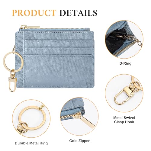 Image of Sodsay Card Case Slim Front Pocket Wallet for Women Credit Card Holder with Keychain | Slim, Front Pocket, Credit Card Holder, with Keychain