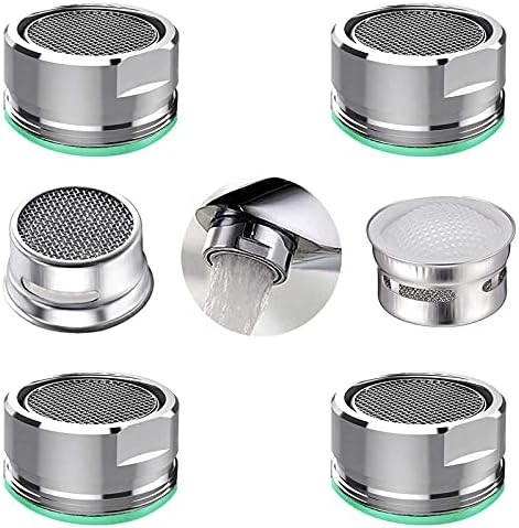 BOETOADG 4PCS Faucet Aerator, 2 Packs of Aerator Filter Replacement Parts, With Brass Housing 15/16 Inch 24mm External Thread Aerator Faucet Filter, With Gasket, For Kitchen and Bathroom
