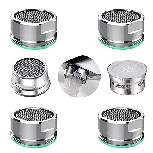 4PCS kitchen and bathroom faucet aerator, 2 packs of aerator filter replacement parts, with brass housing 15/16 inch 24mm external thread aerator faucet filter, with gasket, for kitchen and bathroom
