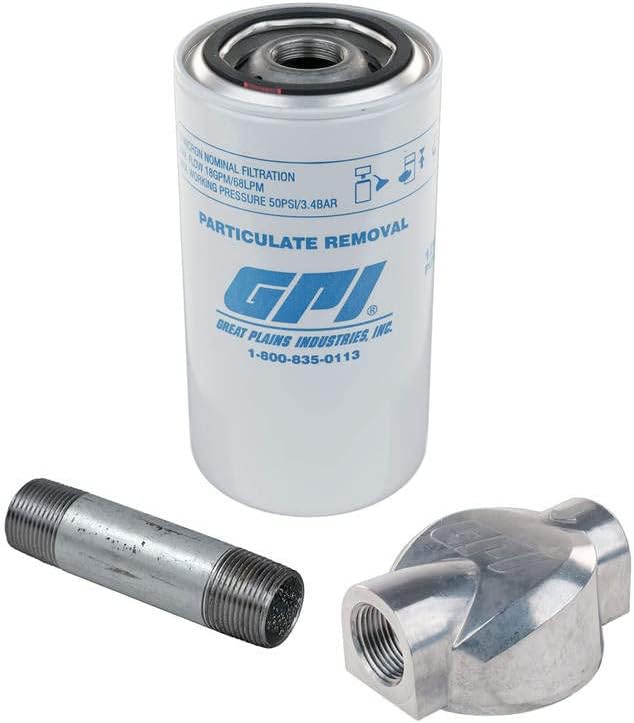 GPI - 18 GPM, 10 Micron Particulate Filter Kit with 3/4-inch NPT Aluminum Adapter (GPI Genuine Accessory 129500-06)