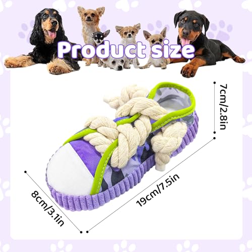 dellyy Hundespielzeug Kuscheltier, Hundespielzeug für Welpen und Kleine Hunde, Geschenke für Hunde, Slipper-Spielzeug, Hundegeschenk Weiches Quietschendes Plüschspielzeug (Lila)