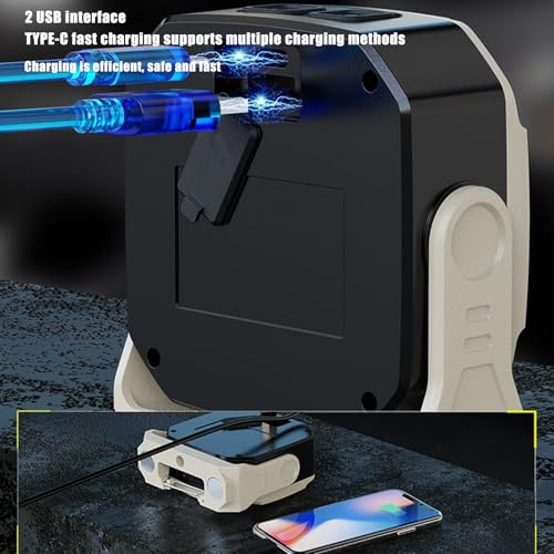 Luces magnéticas recargables con luz de trabajo impermeable ajustable para taller 6
