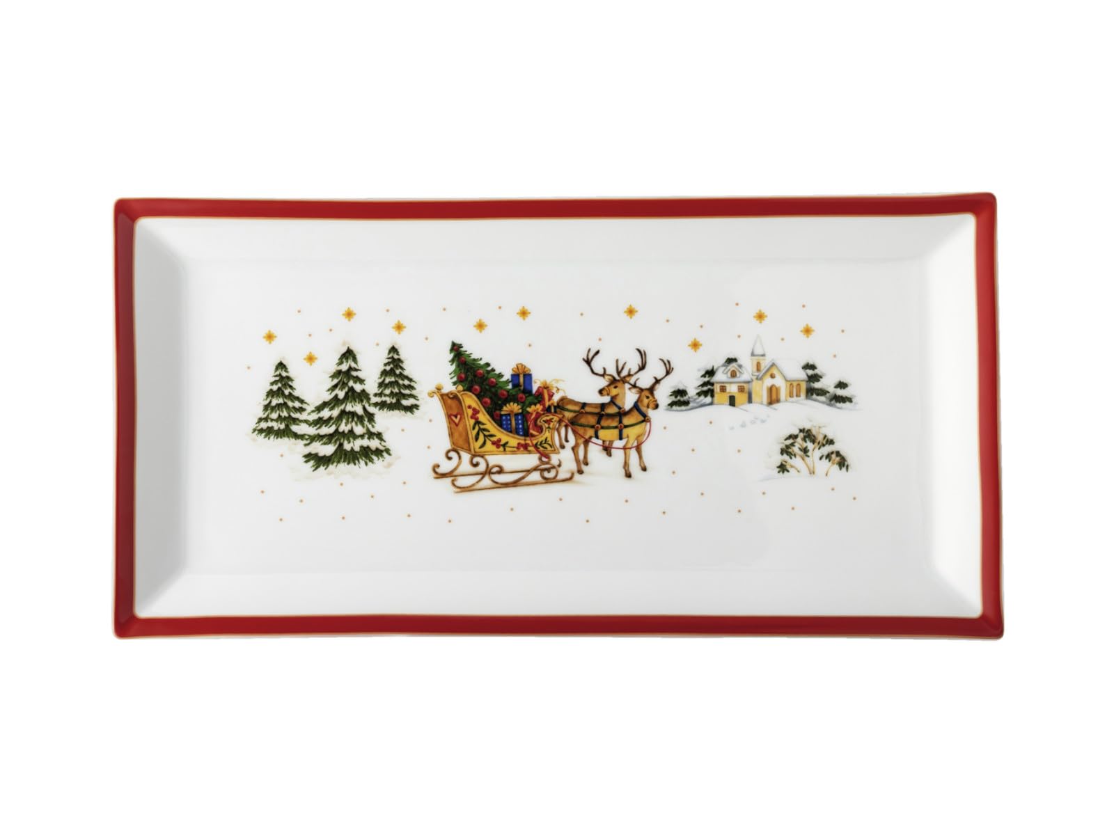 Square Plate 36 cm Happy Wintertime 36 x 18 cm