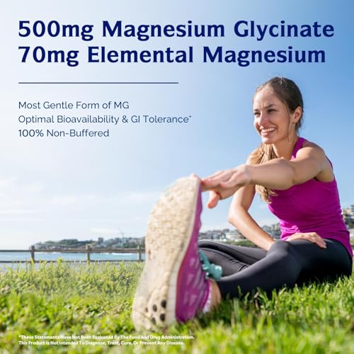 Image of Innate Vitality Magnesium Glycinate 500mg | 70mg Elemental Magnesium Supplement - High Absorption, Non Buffered, Non-GMO & No Gluten - Vegan - Nerve Health - 60 Capsules (Pack of 1)