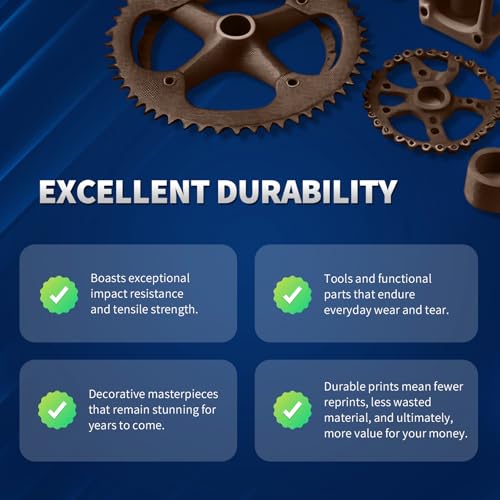 Image of OVERTURE PLA Plus (PLA+) Filament 1.75mm, Stronger & More Durable, Professional Toughness 3D Printer Filament 1kg (2.2lbs), High Precision + /- 0.02mm, Tangle-Free (Chocolate)