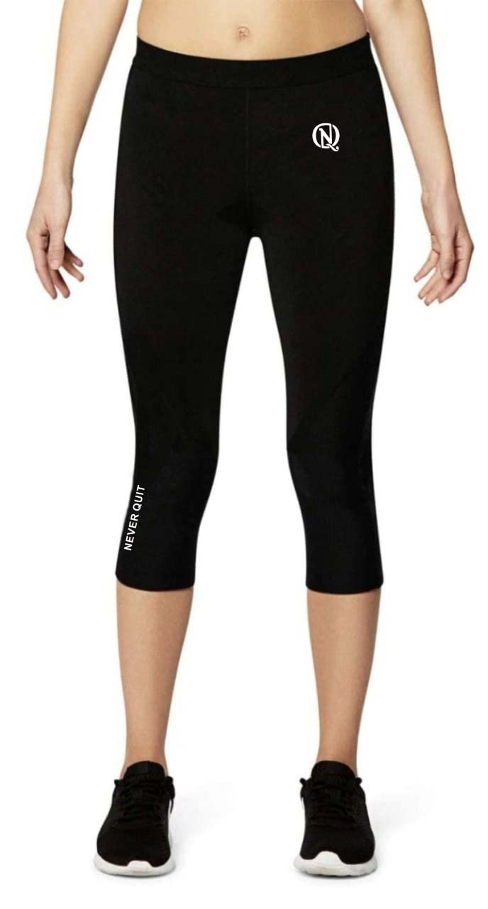 never quit Women's Capris Leggings Knee Length Shorts Mid Waisted Yoga Workout Casual-picture-0