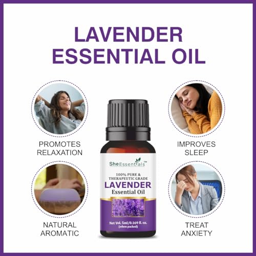 She Essentials Tea Tree, Rosemary, Lavender, Rose & Sandalwood Essential Oils | For Skin, Face, Hair & Aromatherapy | Reduces Acne, Wrinkles & Promotes Hair Growth | Suitable... - Image 4