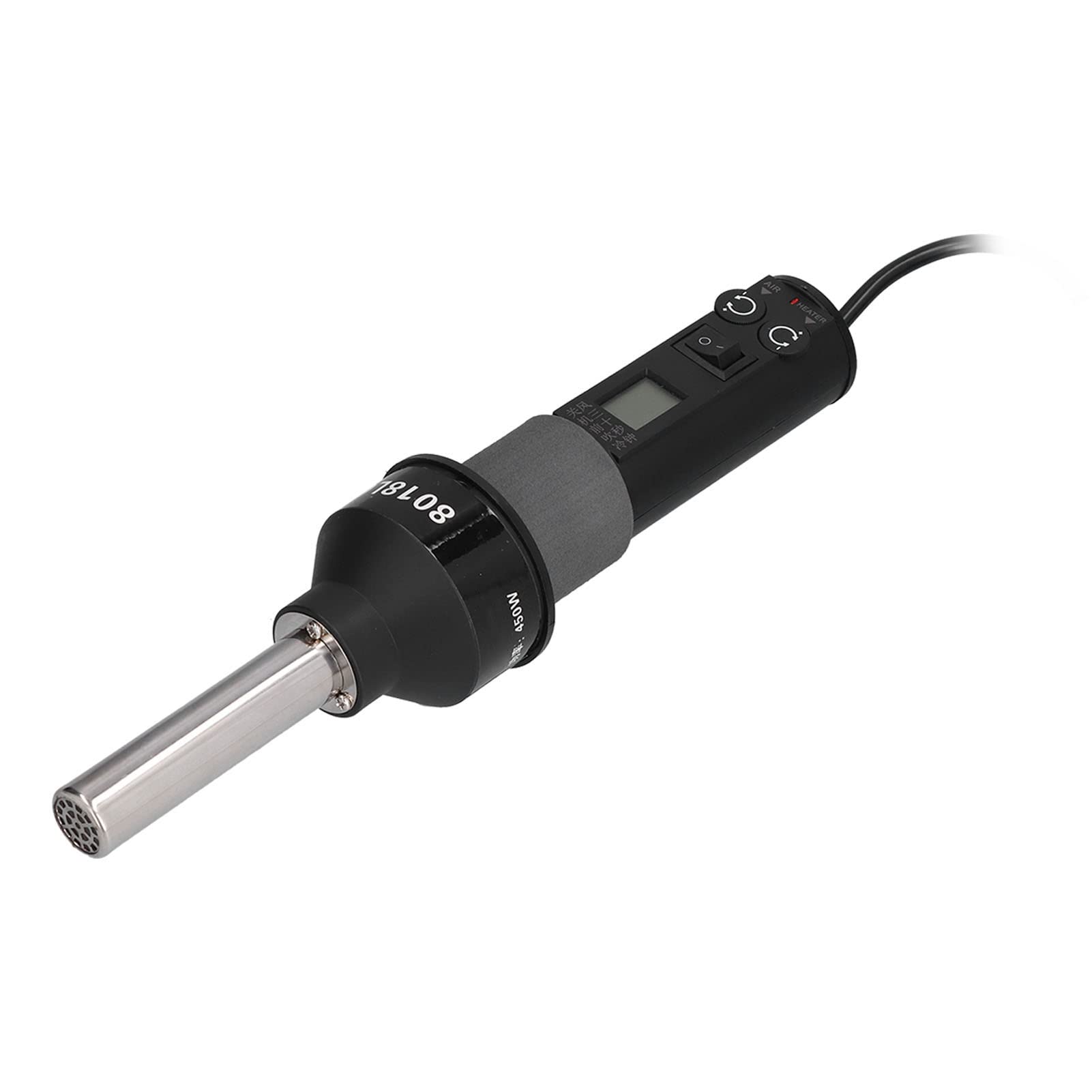 Pistola de Aire Caliente Portátil, Pistola de Calor con Control de Temperatura de 450 W con Pantalla Digital LCD para Soldar IC y Caja de Blindaje (Normativa europea (250V))