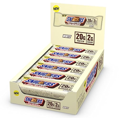 Snickarss HI-Protein Bar Chocolate Delicious Recovery Fuel for Fitness & Snacking (12 Pack White)