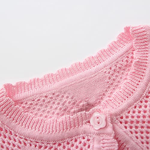 JEATHA Kids Girls Short Sleeve Floral Lace Shawl Crochet Bolero Shrug Cardigan Dress Cover Up Outerwear3