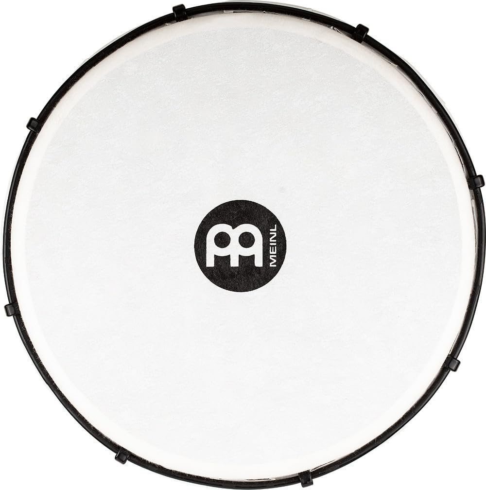 Meinl Percussion Djembe (tutte le stagioni) con guscio e testa sintetici, serie Alpine - NON MADE IN CHINA - 12" Medium Size tuned meccanicamente, 2 ANNI (ADJ12-BW)