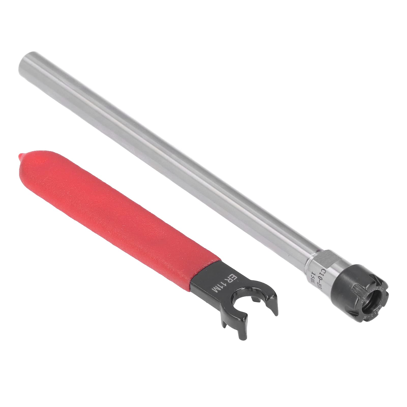 Hilitand Portapinze ER11 100 Portapinze Asta di Prolunga con Gambo Dritto con Chiave per Utensile per Tornio per Fresatura CNC Gamma di Serraggio 1-7 Mm, Pinze(C10-ER11M-150L)