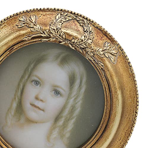 Small Vintage 3X3 Round Picture Frame, Mini Antique Ornate Circle Photo Frame, Table Top Display And Wall Hanging Home Decor, Old Fashioned Photo Gallery Art Deco, Bronze Gold – By Sylvia‘s Shop #TOP6
