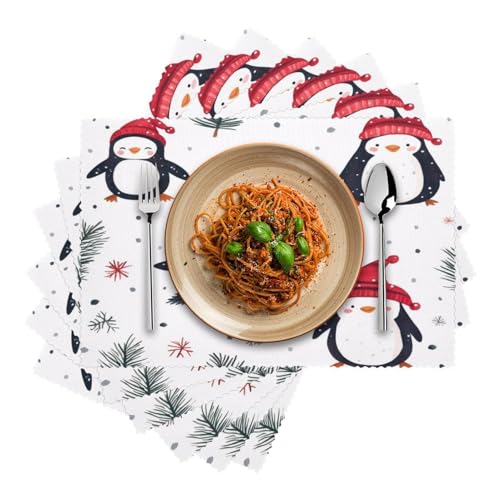 Sets de table Noël anti-tache lavables pour table de salle à manger