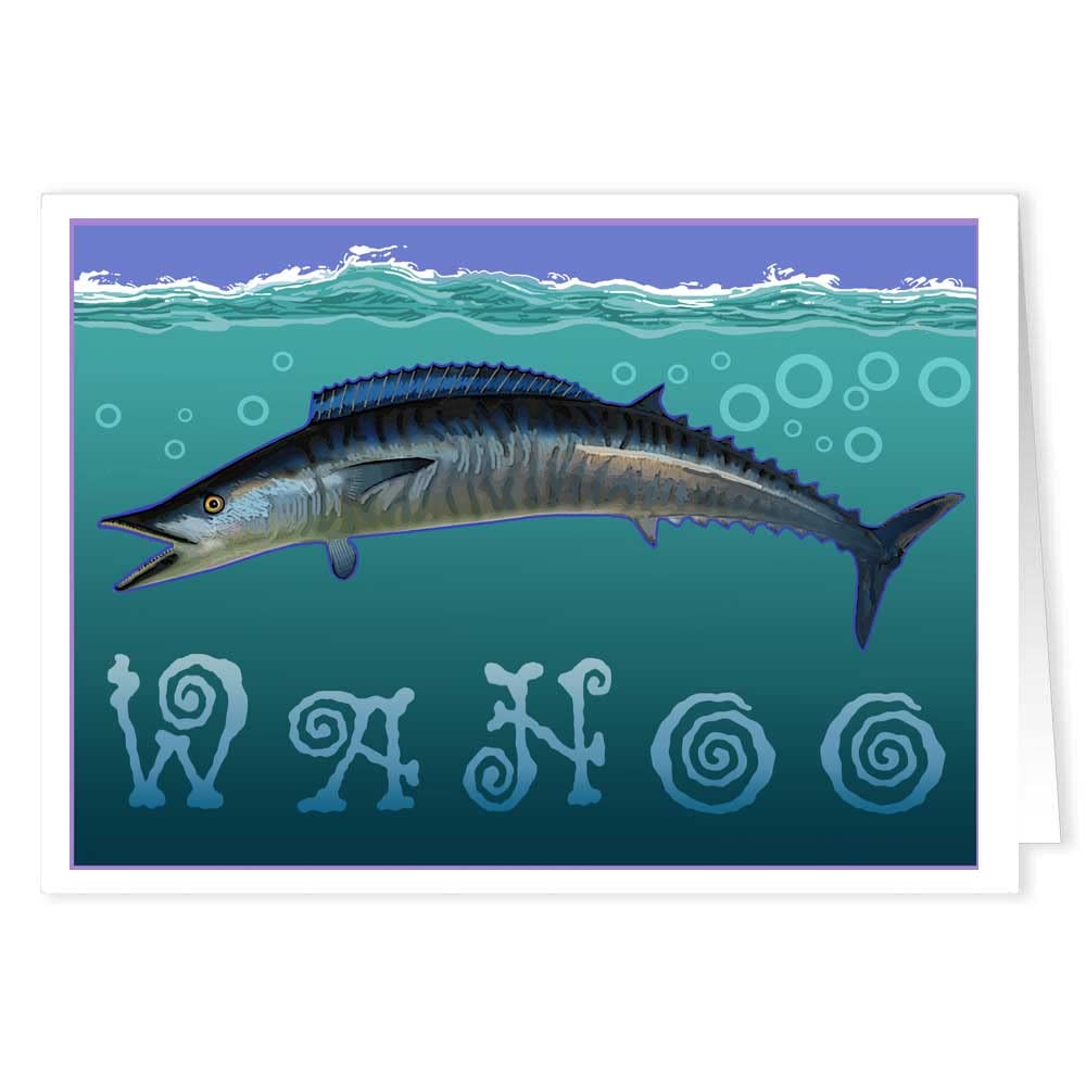 Stonehouse CollectionWahoo Fish Theme Note Cards | 10 Boxed Blank Deep Sea Fishing Note Cards (Wahoo)